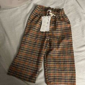 Zara Orange and Black Casual Bottoms with Relaxed Fit